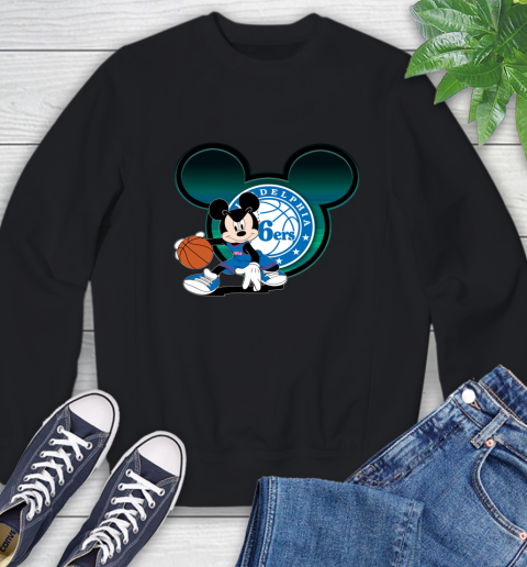 NBA Philadelphia 76ers Mickey Mouse Disney Basketball Sweatshirt 2