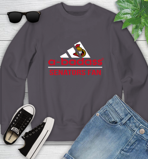 NHL A Badass Ottawa Senators Fan Adidas Hockey Sports Youth Sweatshirt 5