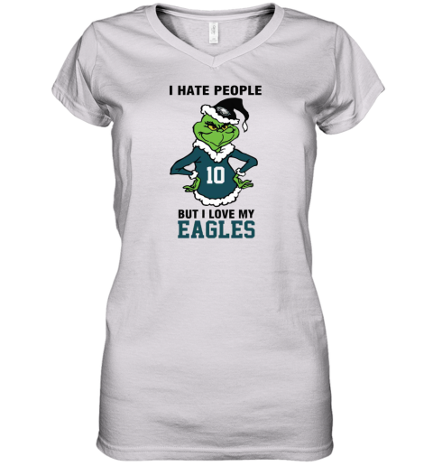 I Hate People But I Love My Eagles Philadelphia Eagles NFL Teams Women's V-Neck T-Shirt