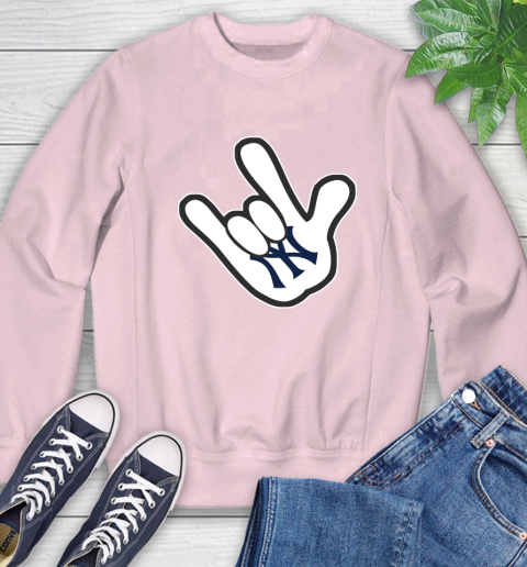 New York Yankees MLB Baseball Mickey Rock Hand Disney Sweatshirt 9