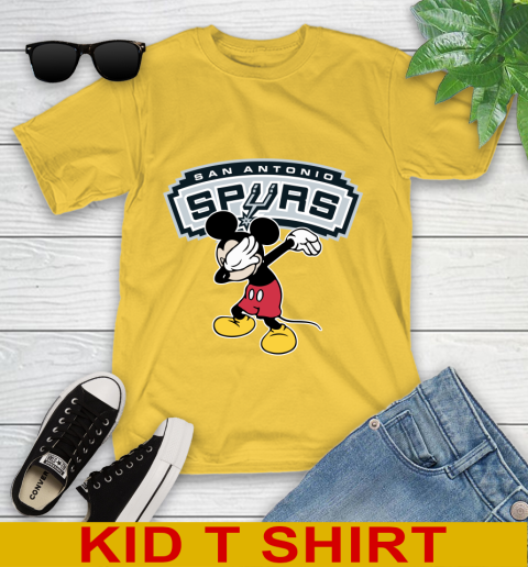 San Antonio Spurs NBA Basketball Dabbing Mickey Disney Sports Youth T-Shirt 8