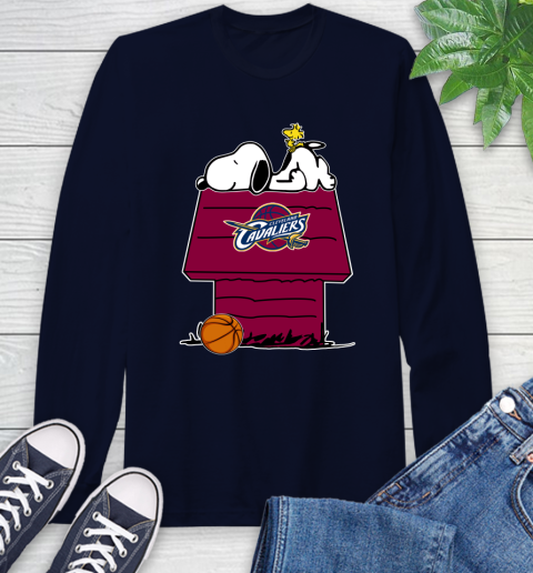 Cleveland Cavaliers NBA Basketball Snoopy Woodstock The Peanuts Movie Long Sleeve T-Shirt 4