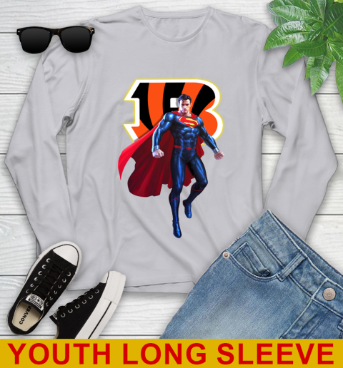 NFL Superman DC Sports Football Cincinnati Bengals Youth Long Sleeve 6