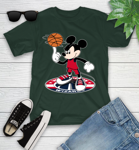NBA Basketball Washington Wizards Cheerful Mickey Disney Shirt Youth T-Shirt 5
