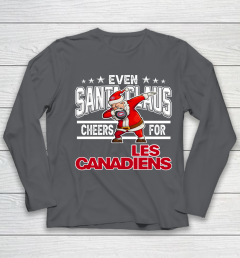 Montreal Canadiens Even Santa Claus Cheers For Christmas NHL Youth Long Sleeve 6