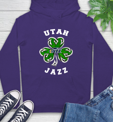 NBA Utah Jazz Three Leaf Clover St Patrick's Day Basketball Sports Hoodie 5