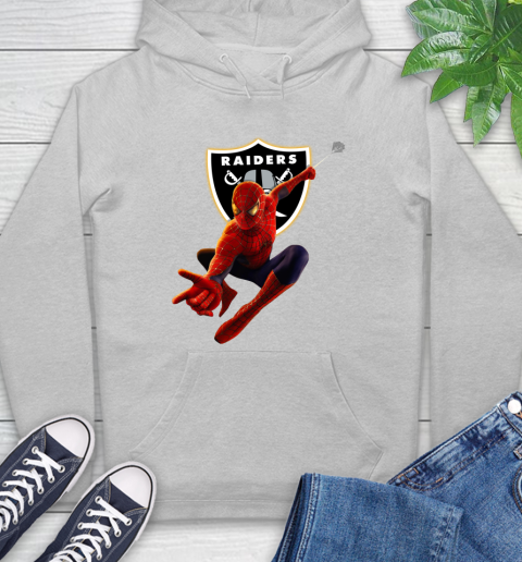 NFL Spider Man Avengers Endgame Football Oakland Raiders Hoodie 6