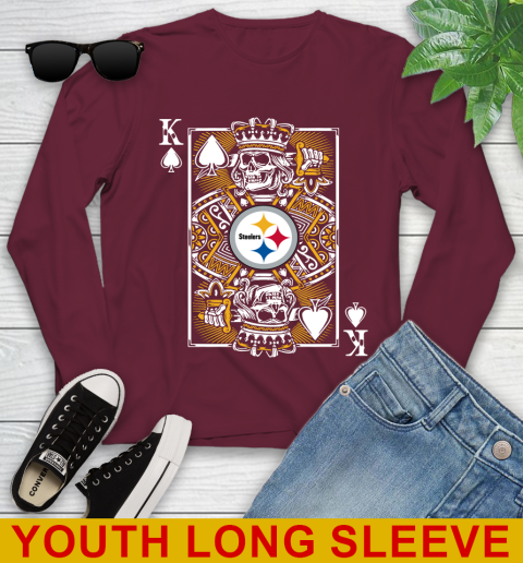 Pittsburgh Steelers NFL Football The King Of Spades Death Cards Shirt Youth Long Sleeve 6