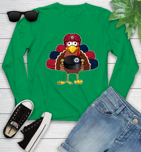 Winnipeg Jets Turkey Thanksgiving Day Youth Long Sleeve 6