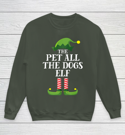 Pet All The Dogs Elf Matching Family Group Christmas Pajama Youth Sweatshirt 8
