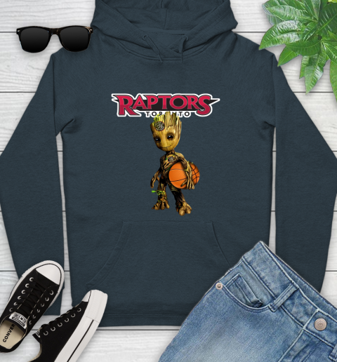 Toronto Raptors NBA Basketball Groot Marvel Guardians Of The Galaxy Youth Hoodie 8