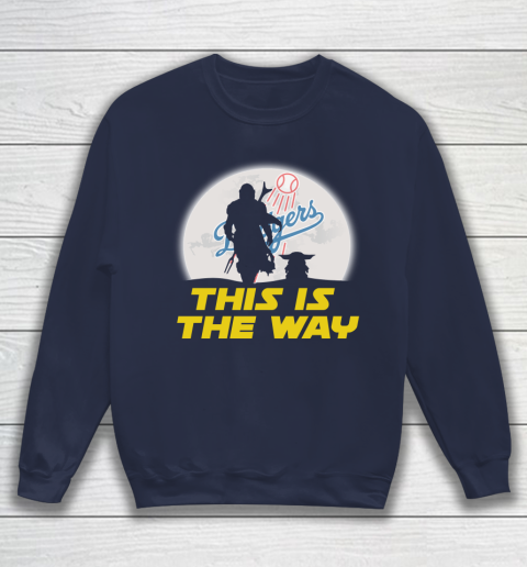 Los Angeles Dodgers MLB Baseball Star Wars Yoda And Mandalorian This Is The Way Sweatshirt 2