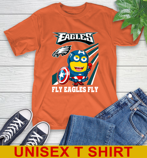 NFL Football Philadelphia Eagles Captain America Marvel Avengers Minion Shirt T-Shirt 4
