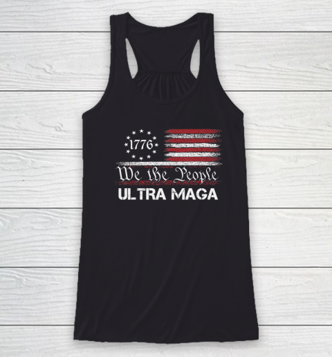 Ultra MAGA  We The People Republican USA Flag Vintage Racerback Tank