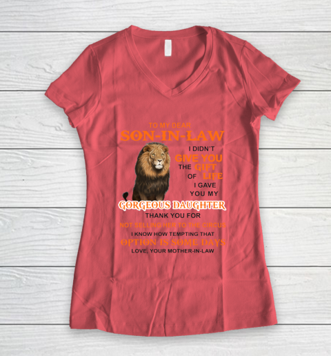 To My Dear Son In Law Women's V-Neck T-Shirt 3
