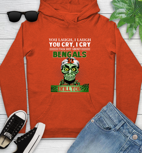 NFL Talk Shit About Cincinnati Bengals I Kill You Achmed The Dead Terrorist Jeffrey Dunham Football Youth Hoodie 4