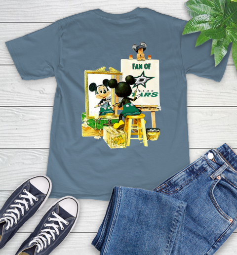 NHL Hockey Dallas Stars Mickey Drawing Shirt 9