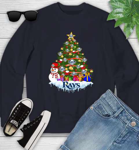Tampa Bay Rays Merry Christmas MLB Baseball Sports Youth Sweatshirt 3