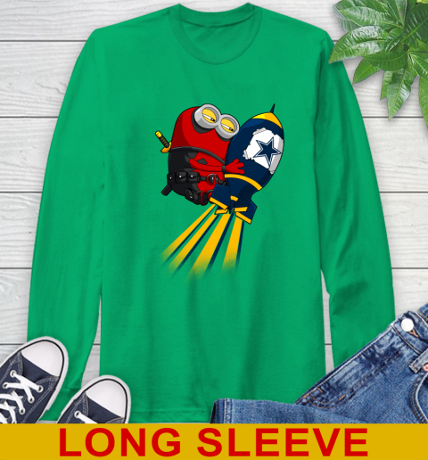 NFL Football Dallas Cowboys Deadpool Minion Marvel Shirt Long Sleeve T-Shirt 8