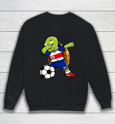 Dabbing Turtle Costa Rica Soccer Fans Jersey Flag Football Sweatshirt