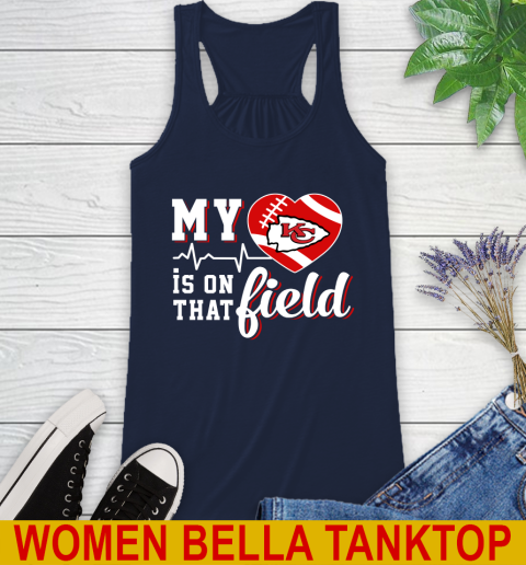 NFL My Heart Is On That Field Football Sports Kansas City Chiefs Racerback Tank 9
