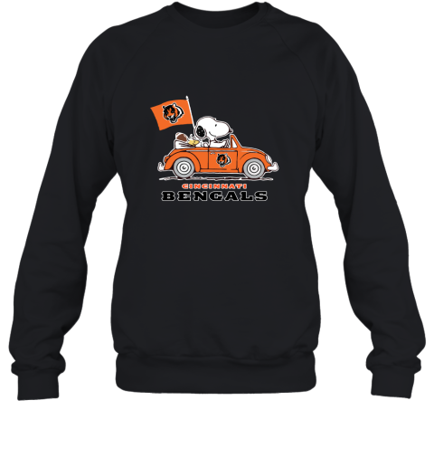Snoopy And Woodstock Ride The Cincinnati Bengals Car NFL Sweatshirt