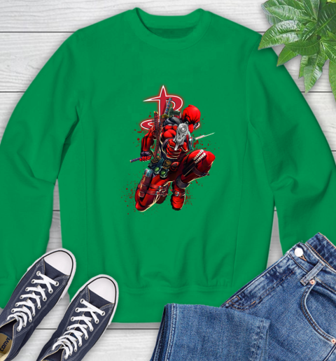 NBA Deadpool Marvel Comics Sports Basketball Houston Rockets Sweatshirt 6