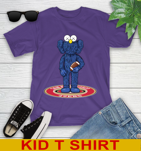 NFL Football San Francisco 49ers Kaws Bff Blue Figure Shirt Youth T-Shirt 4