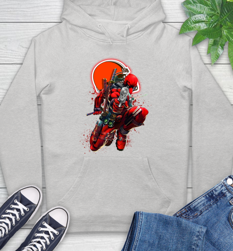 NFL Deadpool Marvel Comics Sports Football Cleveland Browns Hoodie