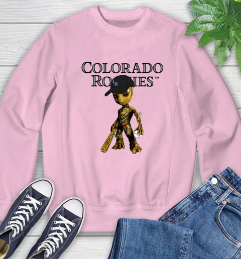 MLB Colorado Rockies Groot Guardians Of The Galaxy Baseball Sweatshirt 9