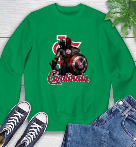 MLB Captain America Thor Spider Man Hawkeye Avengers Endgame Baseball St.Louis Cardinals Sweatshirt 6