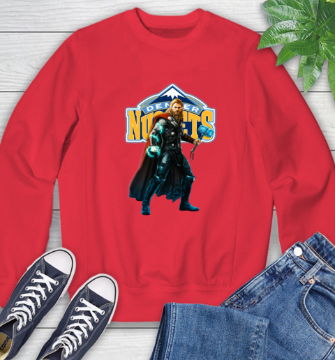 NBA Thor Avengers Endgame Basketball Denver Nuggets Sweatshirt 10