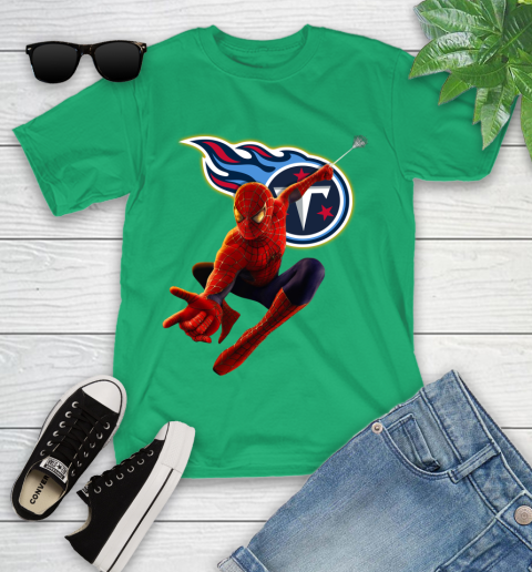 NFL Spider Man Avengers Endgame Football Tennessee Titans Youth T-Shirt 6
