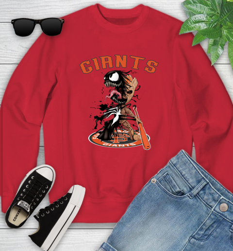 MLB San Francisco Giants Baseball Venom Groot Guardians Of The Galaxy Youth Sweatshirt 9