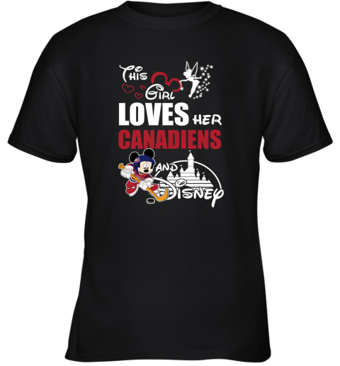 This Girl Love Her Montreal Canadiens And Mickey Disney Shirts Youth T-Shirt