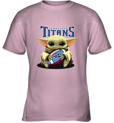 Baby Yoda Loves The Tennessee Titans zjz8 baby yoda loves the tennessee titans youth t shirt 26 front light pink
