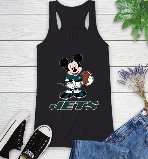 NFL Football New York Jets Cheerful Mickey Mouse Shirt Racerback Tank