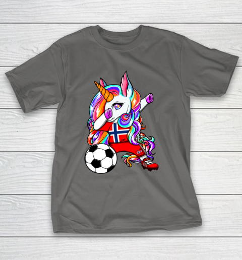 Dabbing Unicorn Norway Soccer Fans Jersey Norwegian Football T-Shirt 9