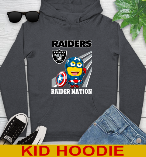 NFL Football Oakland Raiders Captain America Marvel Avengers Minion Shirt Youth Hoodie 9