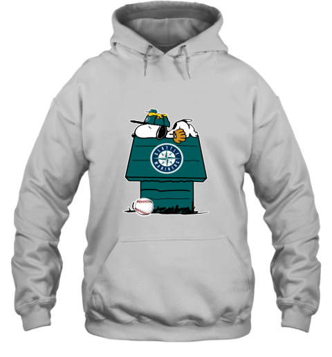 Seattle Marinerssnoopy And Woodstock Resting Together MLB Hoodie