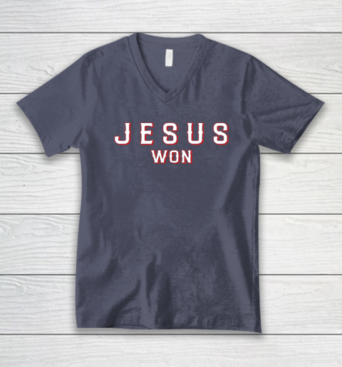 Jesus Won Texas V-Neck T-Shirt 6