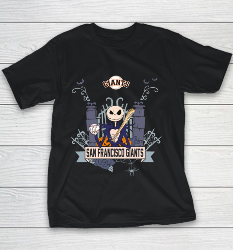 MLB San Francisco Giants Baseball Jack Skellington Halloween Youth T-Shirt