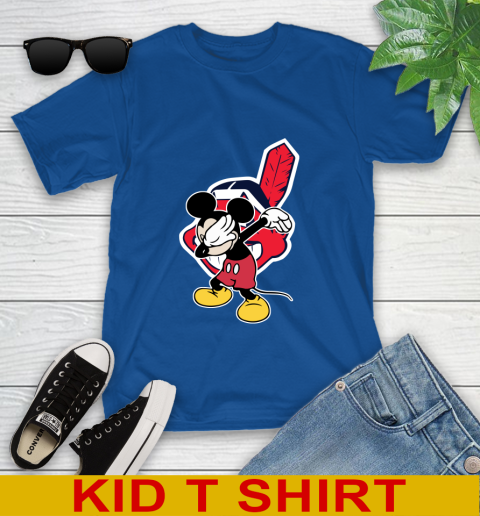 Cleveland Indians MLB Baseball Dabbing Mickey Disney Sports Youth T-Shirt 9