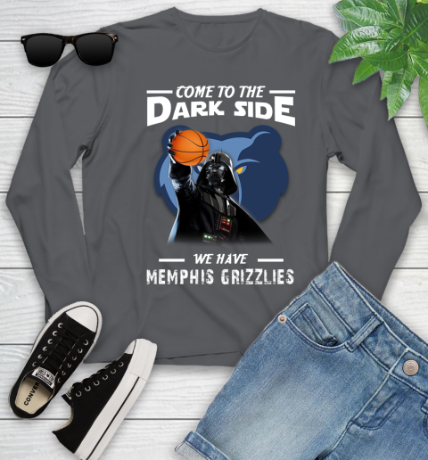 NBA Come To The Dark Side We Have Memphis Grizzlies Star Wars Darth Vader Basketball Youth Long Sleeve 9