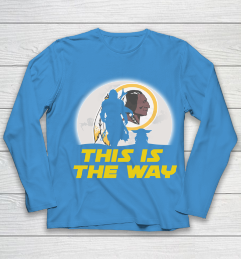 Washington Redskins NFL Football Star Wars Yoda And Mandalorian This Is The Way Youth Long Sleeve 5