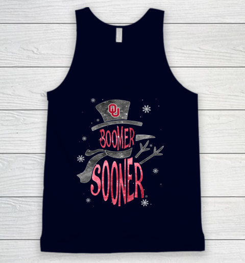 Oklahoma Sooners Christmas Snowman Tank Top 2