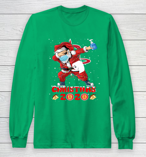 Houston Rockets Funny Santa Claus Dabbing Christmas 2020 NBA Long Sleeve T-Shirt 4