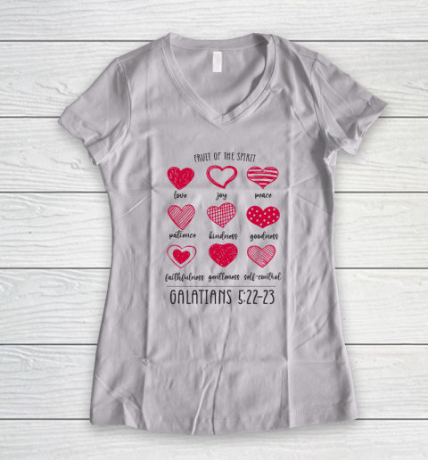 Fruit Of The Spirit Heart Galatians 5 22 23 Women's V-Neck T-Shirt