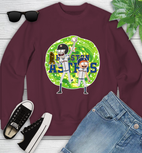 MLB Houston Astros Rick And Morty Commissioner's Trophy Baseball Sports Youth Sweatshirt 5