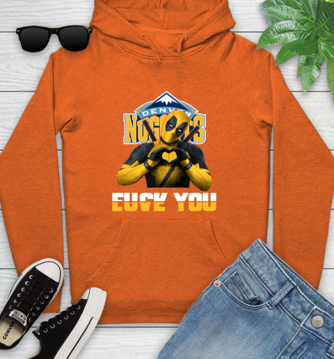NBA Denver Nuggets Deadpool Love You Fuck You Basketball Sports Youth Hoodie 4